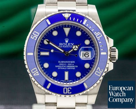 rolex blue white gold|rolex gold submariner blue face.